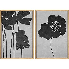 SIGNWIN Framed Wall Art Print Set Duotone Gray...