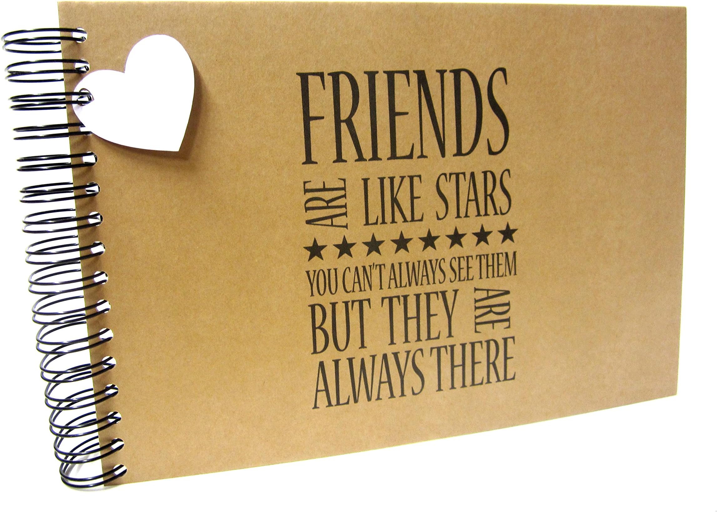 A5 A4 Friends are Like Stars, Scrapbook, Card Pages, Photo Album, Keepsake, Kraft (A4 (Black Card))