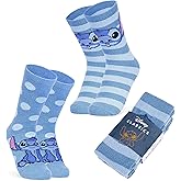 Disney Slippers Socks for Women & Teens US Size 4-9, Pack of 2 Non Slip Fleece Winter Socks, Soft & Fluffy, Gifts for Her
