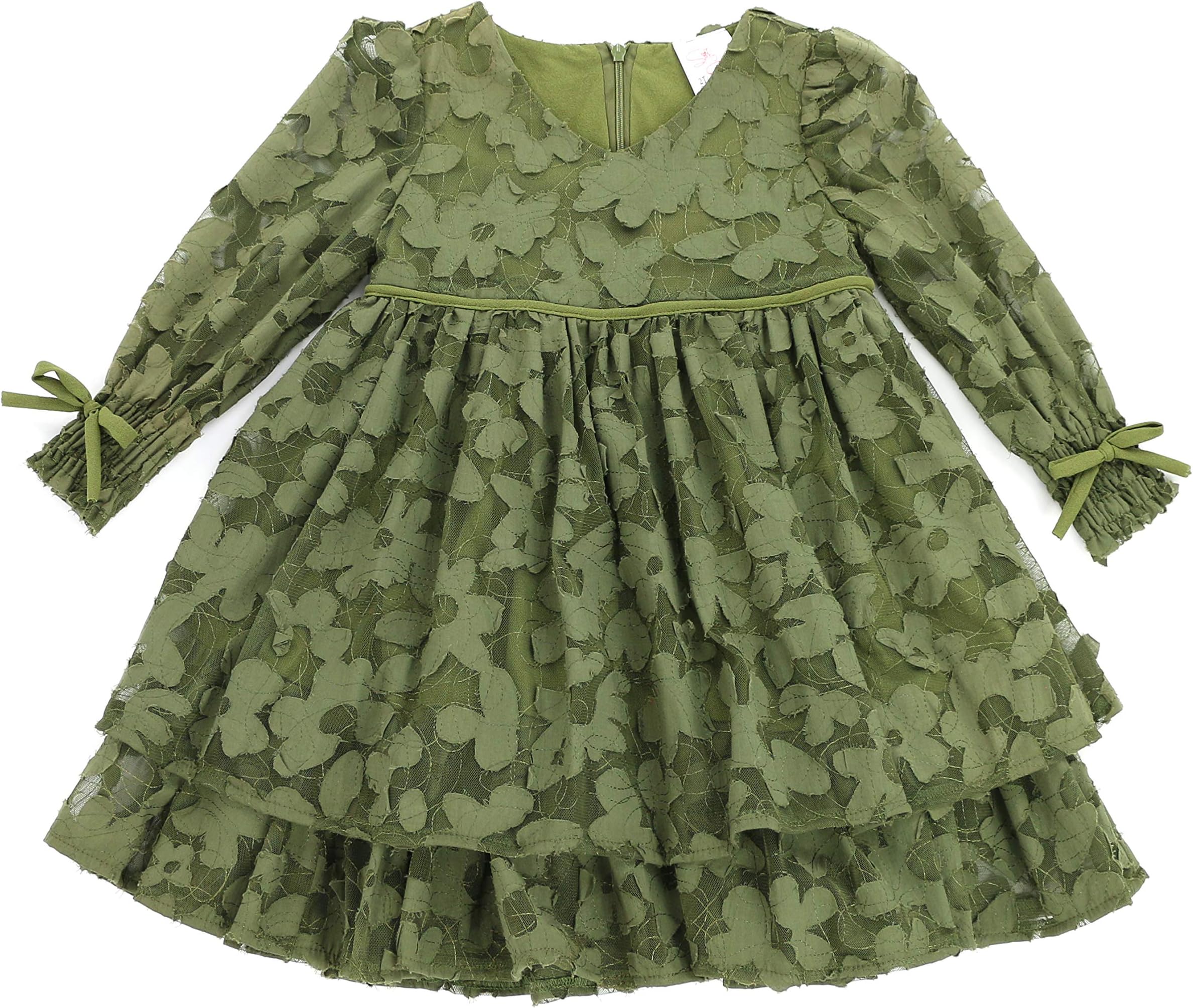 THE SILLY SISSY - Toddlers and Girls Double Ruffles Royal Lace Dress Princess Charlotte (2-7/8)
