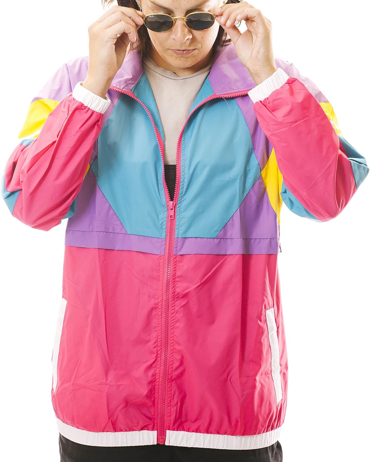 Funny Guy Mugs Like Totally 80s & 90s Retro Neon Windbreaker at  Men’s Clothing store