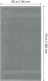 Utopia Towels Premium Jumbo Bath Sheet 90x180 cm 2 Pack Cool Grey 100% Cotton view 2
