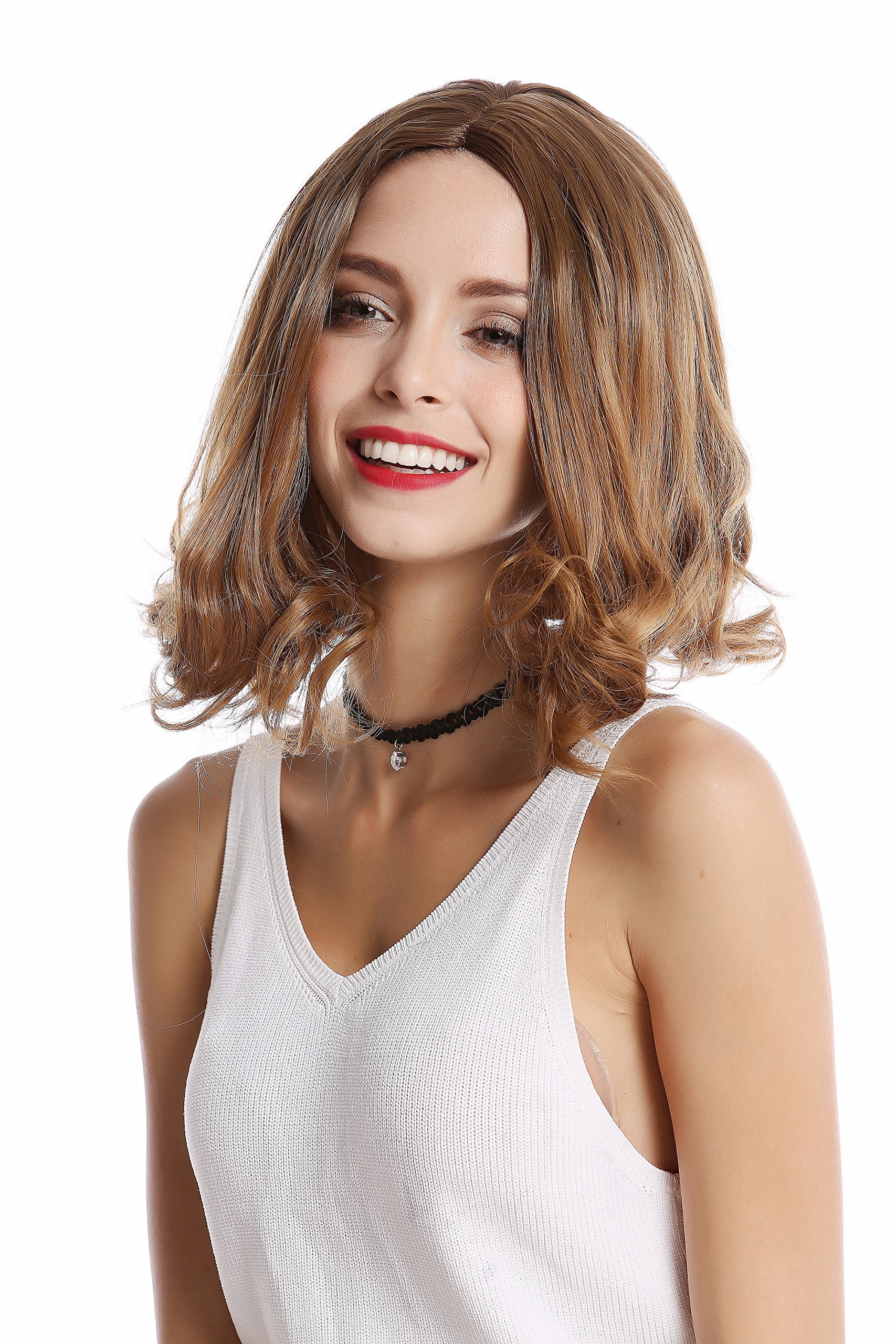 WIG ME UP - YZF-4369-27 Lady Quality Wig short shoulder length Bob Longbob straight but curly tips strawberry blond middle-parting