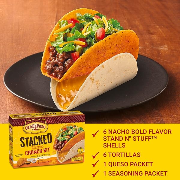 OLD EL PASO STACKED QUESO CRUNCH TACO KIT, 6 CT, 13.25 OZ