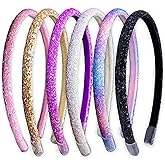 FROG SAC 6 Headbands for Girls - Thin Head Bands for Kids, Toddler Hair Band Accessories, Glitter Mermaid Floral Hairbands, E