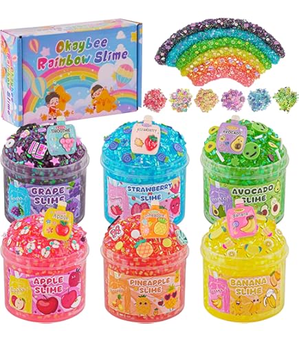Amazon.com: Okaybee Pink Bingsu Slime, Non-Sticky Glimmer Crunchy