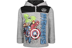 Marvel Spider-Man Spider-Verse Avengers Hulk Black Panther Miles Morales Fleece Half Zip Hoodie Toddler to Big Kid
