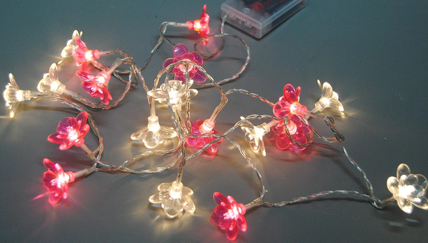 Lights Battery White and Pink Blossom Flower Lights LED Garland Battery