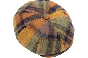 YOFARCHOY Newsboy Hats for Men Women Classic 8 Panel Flat Cap Peaky Style Irish Hat Gatsby Beret Cap Wool Blend Tweed
