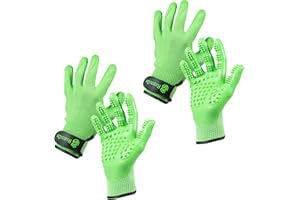 H HANDSON Handson Pet Grooming Gloves - #1 Ranked, Award Winning Daily Pet Hair Remover - Mitts for Gentle Deshedding, Bathing, and Massaging Cats, Dogs, Horses & Other Animals (2 Pairs, Green, Large)