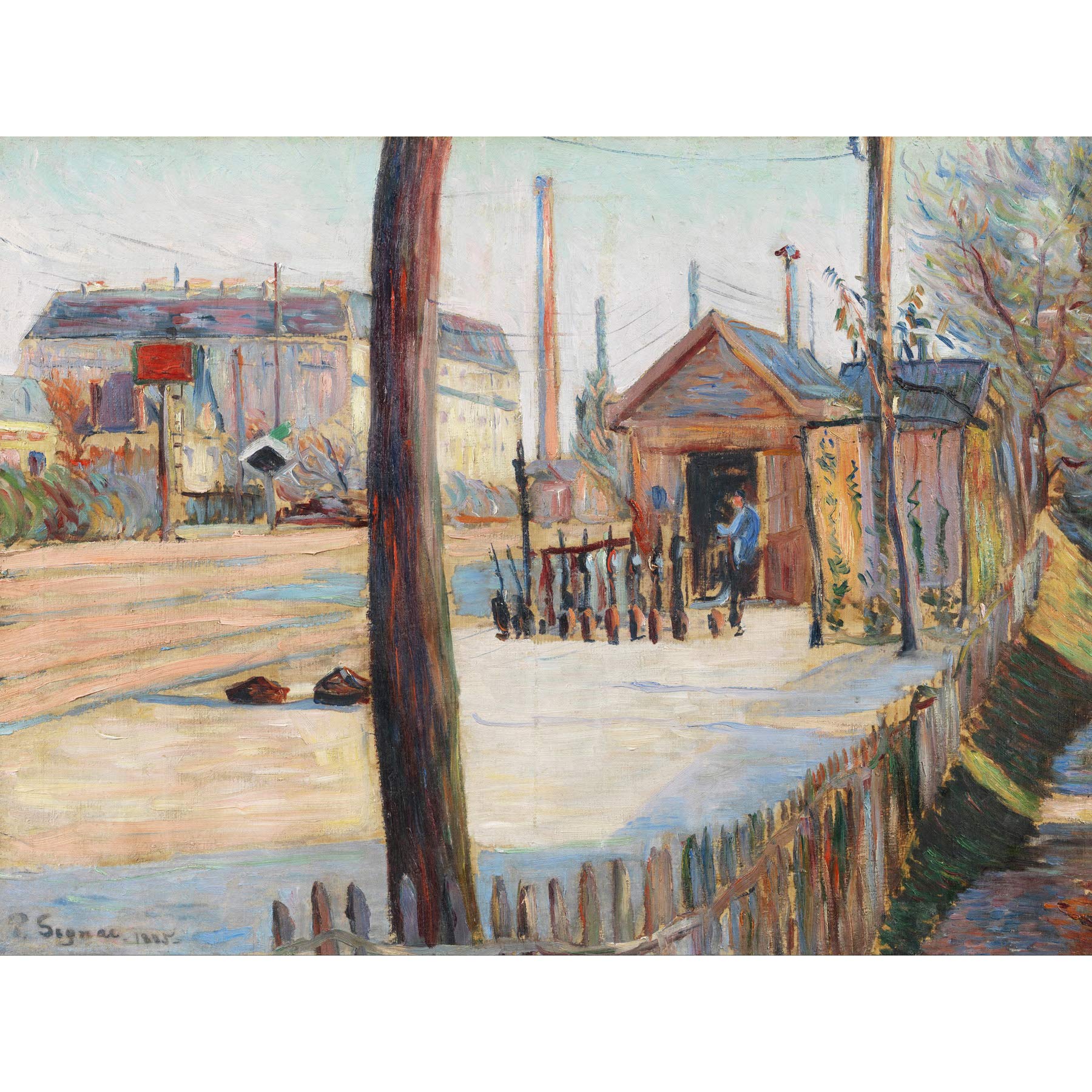 Paul Signac Railway Junction Near Bois Colombes Extra Large Wall Art Print Premium Canvas Mural
