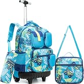 Meetbelify Rolling Backpack for Girls Boys Backpacks with Wheels Kids Carry on Luggage for Girls Boys