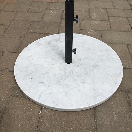 Amazon Com Keystone Granite Inc Carrara White Polished Italian Marble Umbrella Base Stand 30 Round Garden Outdoor