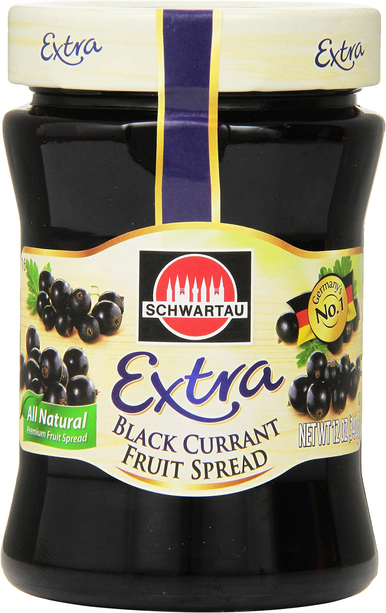 Schwartau Fruit Spread, Black Currant, 12 Ounce