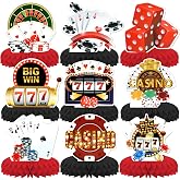 KSKSPE 9 PCS Casino Theme Party Decorations | Casino Centerpieces for Tables Honeycomb Centerpieces 3D Casino Theme Party Decor Supplies Boys Girls