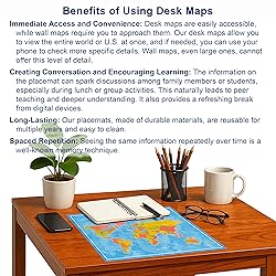 2-Sided Desk Map with Durable Lamination