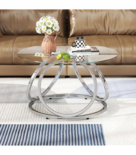 Amazon.com: Acme Zaba Metal and Tempered Glass Rectangular Coffee