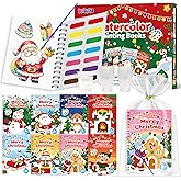 24 Pack Christmas Party Favors for Kids: Bulk Mini Water Coloring Books with 24 Water Cups, Stocking Stuffers Goodie Bag Fillers, Paint Art Crafts, Classroom School Prizes & Xmas Birthday Return Gifts