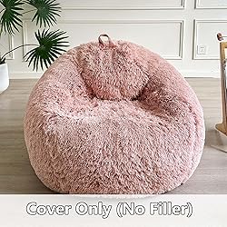 LIFEREVO Fluffy Faux Fur Bean Bag Chair Cover