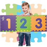Safe Non Toxic Numbers Mat - Thick &amp; Soft 0 to 9 Mat, 10 Tiles | THICKEST Foam Flooring Mat - Kids Learn &amp; Play with Interlocking Puzzle Pieces