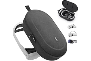 Syntech Hard Carrying Case Compatible with Meta Quest 3S/Quest 3/Oculus Quest 2/VP/Pico4, Accessories VR Headset with Elite Strap, Touch Controllers for Travel, Black (Do Not Fit 3rd-party Headstrap)