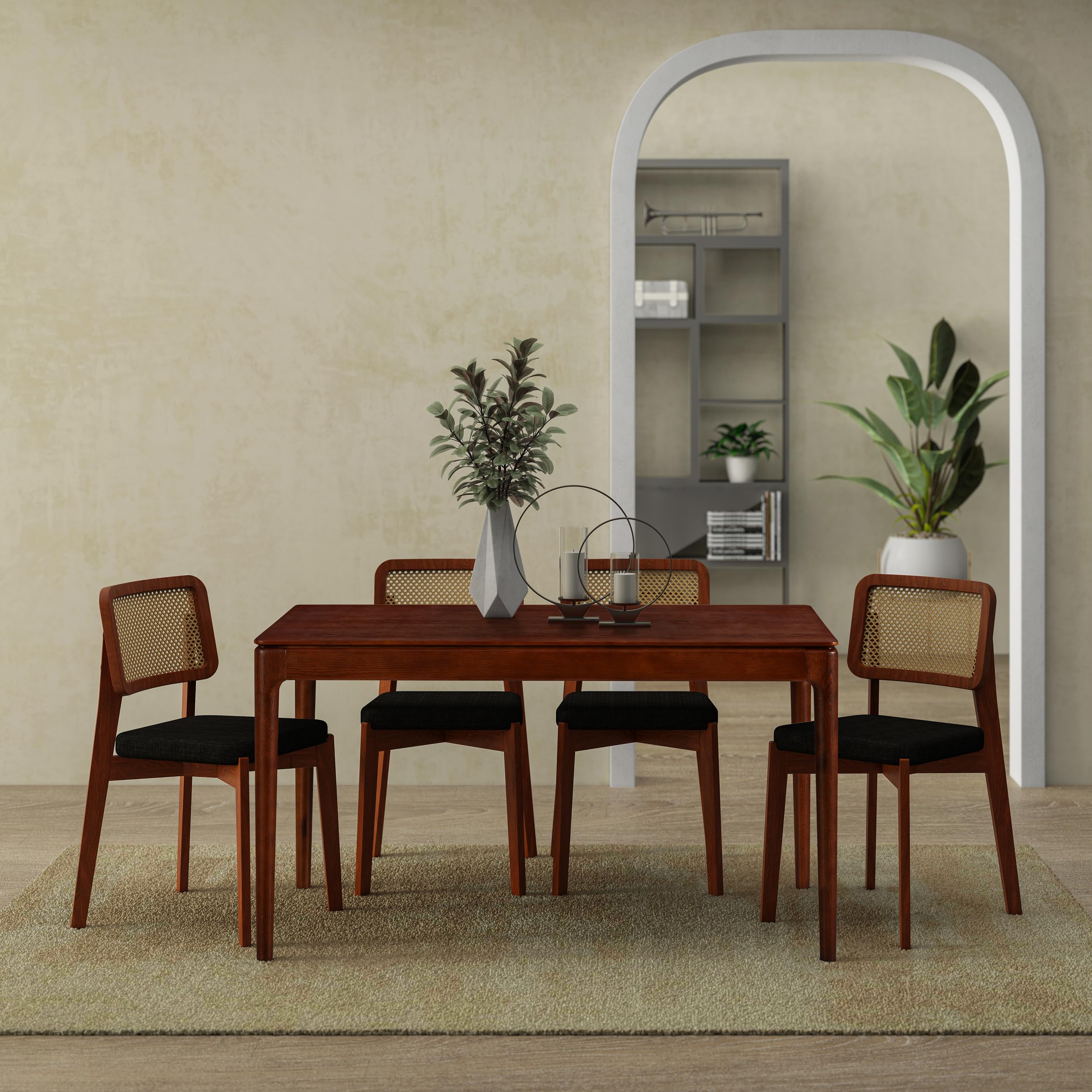 Photo 1 of ***CHAIRS NOT INCLUDED***NTC Mingle 55 Inch Modern Design, Rectangular Dinner Table for Dining Room, Living Room Furniture, Effortless Assembly, Dark Walnut***CHAIRS NOT INCLUDED***