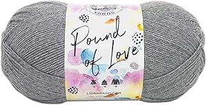 Lion Brand Yarn 550-150 Pound of Love Yarn, One Size, Oxford Grey