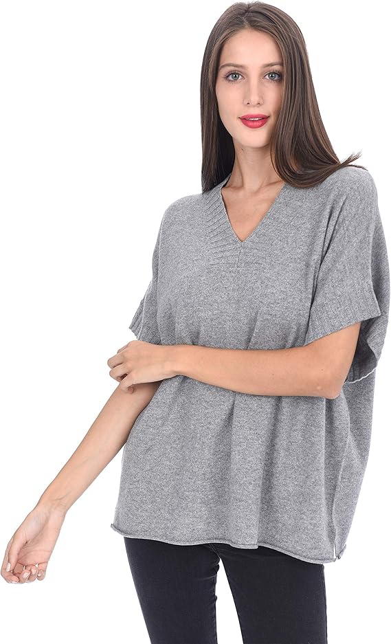 State Cashmere Women's Oversized VNeck Pullover 100 Pure Cashmere