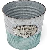 allgala Galvanized Planter Pot Indoor and Outdoor Decoration-7"-HD60073