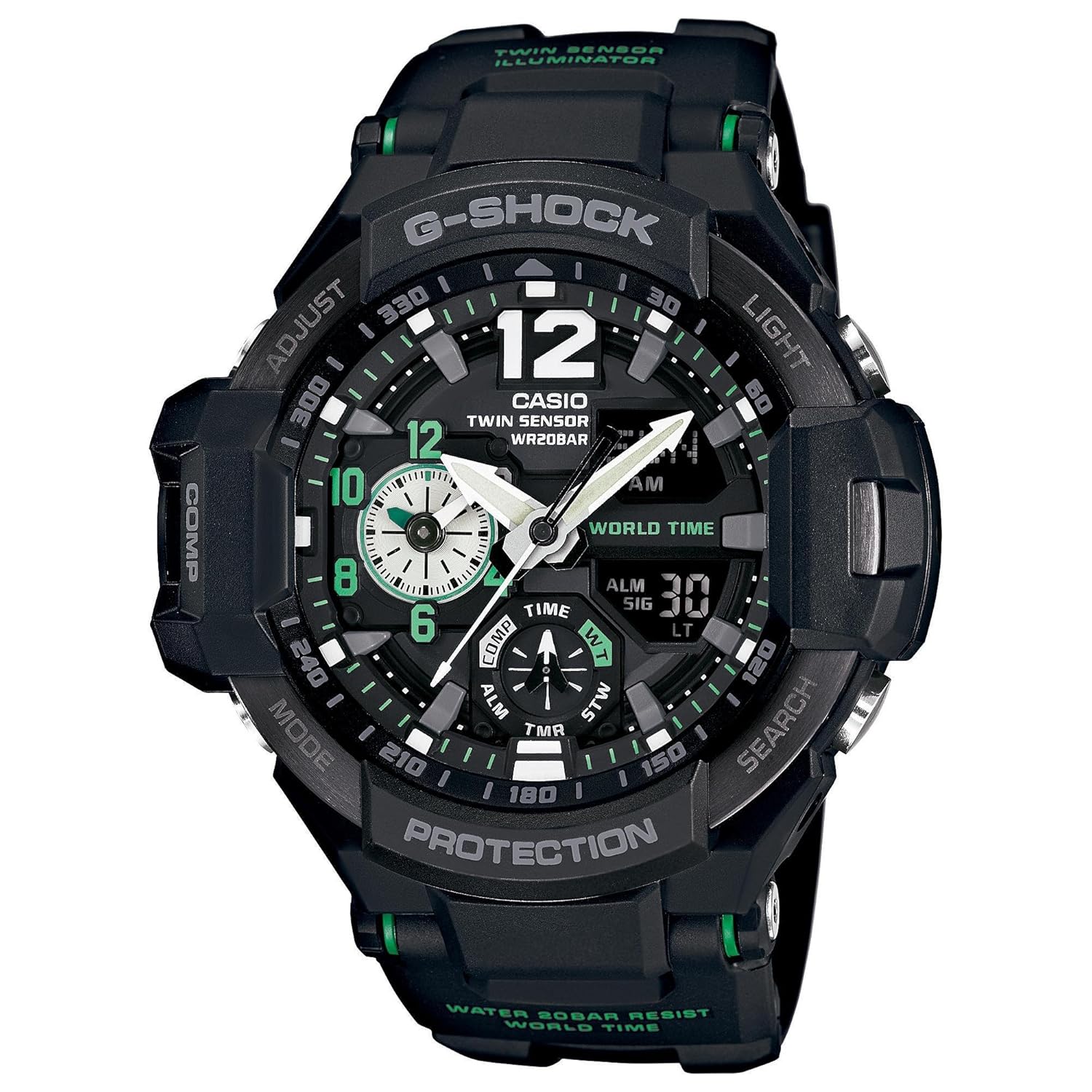 Amazon.com: Casio G-Shock Men's GA-1100 Gravitymaster Watch, Black/Silver,  One Size: CASIO: Watches