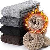 EBMORE Men Merino Wool Socks Super Thick Thermal Hiking Winter Warm Boot Heavy Soft Cozy Socks for Cold Weather