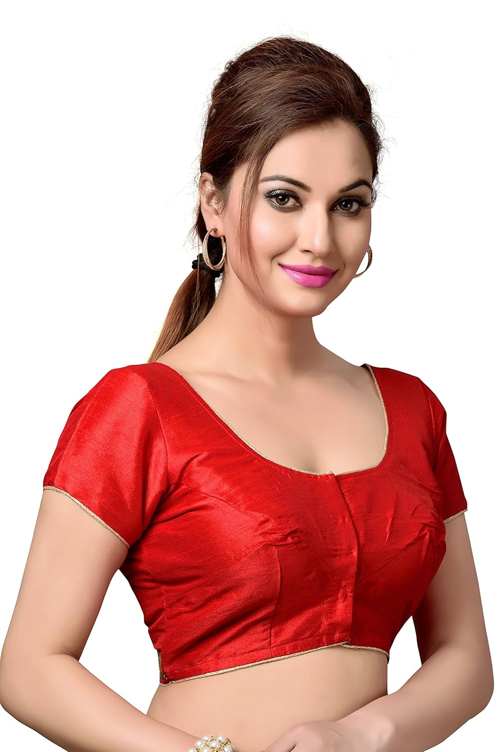 studio shringaar poly raw silk blouse.