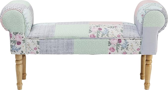 Kare Design Sitzbank Wing Patchwork Powder, kleine, gepolsterte