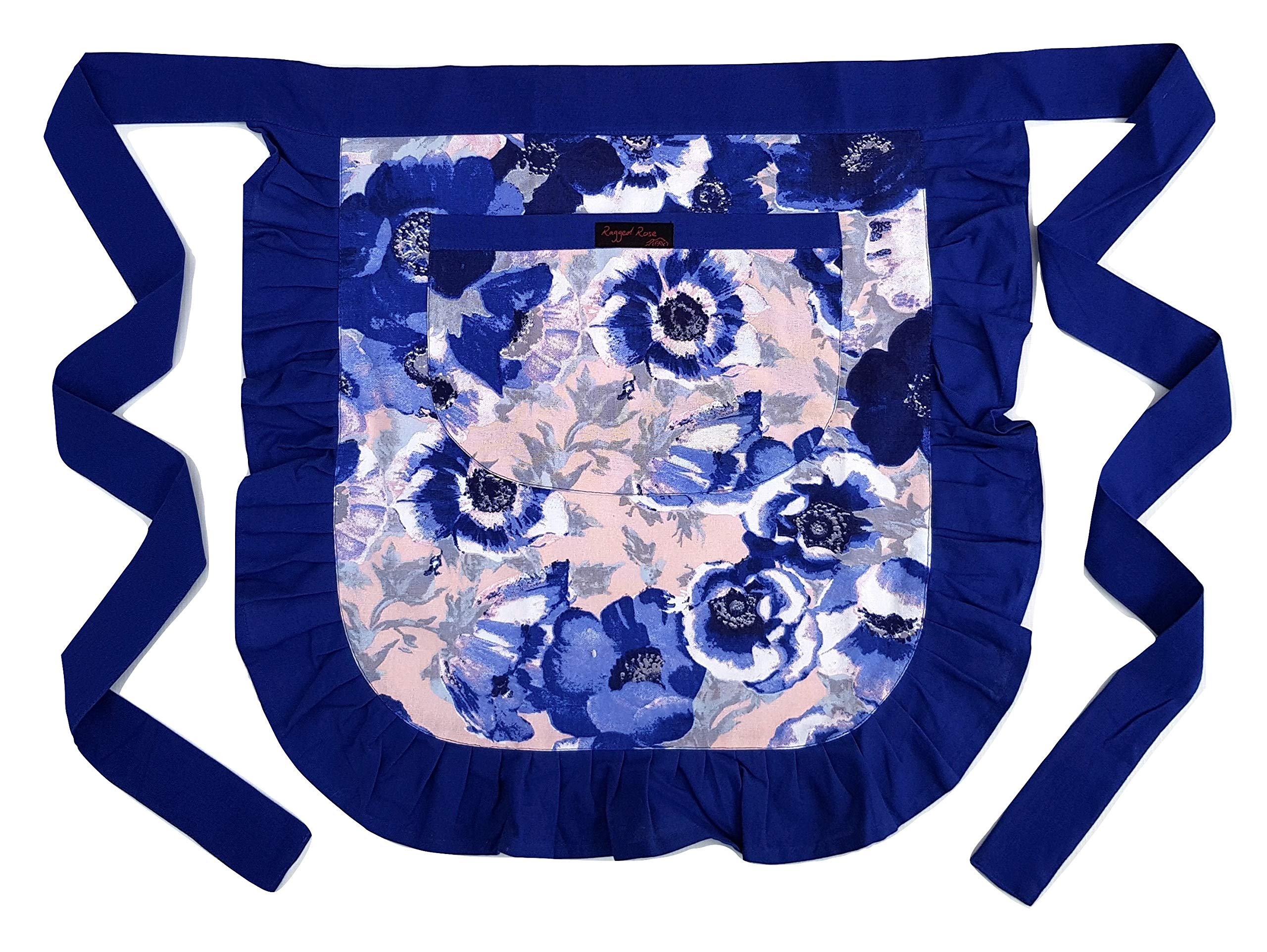 Ragged Rose Tilly Blue Floral Half Apron