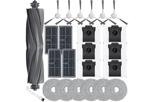 Bluearks 24Pcs L10s Ultra Gen 2 Accessories Kit for Dreame L10s Pro Heat Ultra/X30 Ultra/Mova E30 Ultra Vacuum Cleaner Accessories Kit,1 Main Brush 4 Hepa Filters 6 Side Brush 6 Vacuum Bags 6 Mop Pads