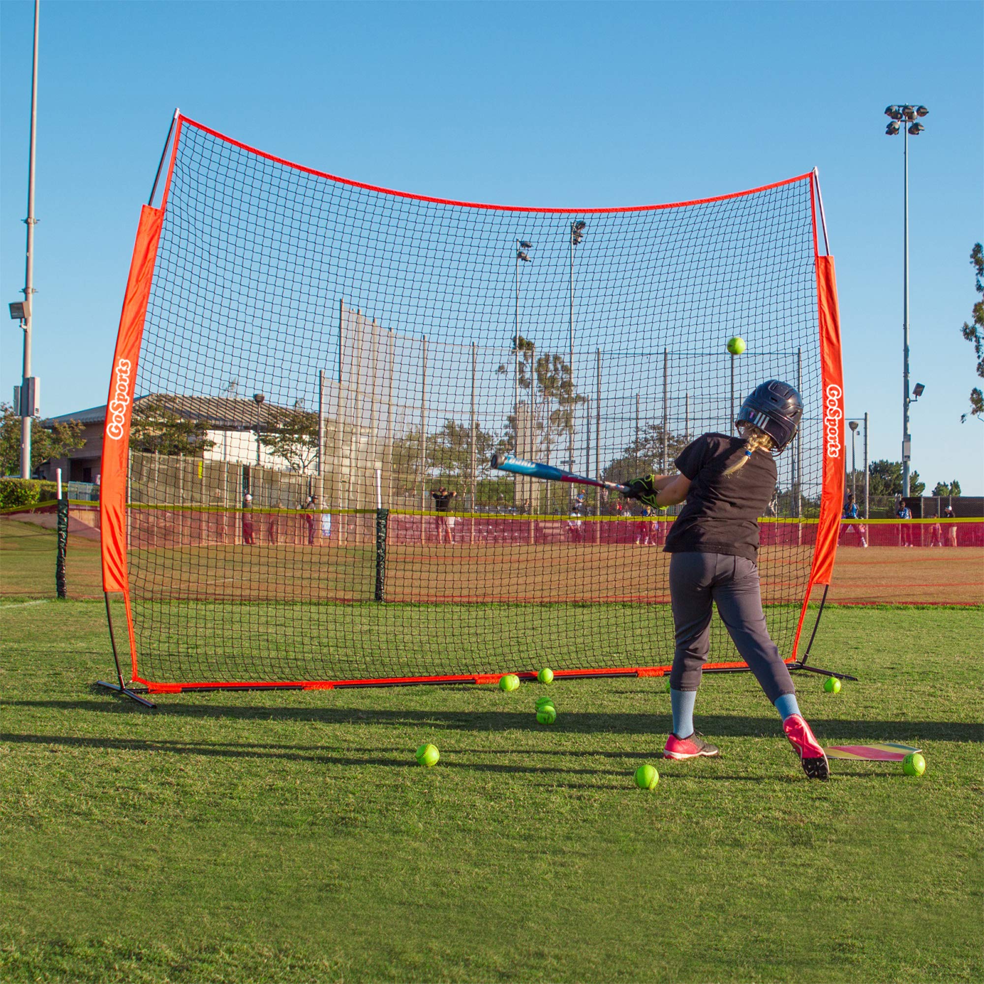 GoSports Portable Sports Barrier Net - 12 ft x 9 ft or 20 ft x 10 ft - Great for Any Sport - Includes Carry Bag