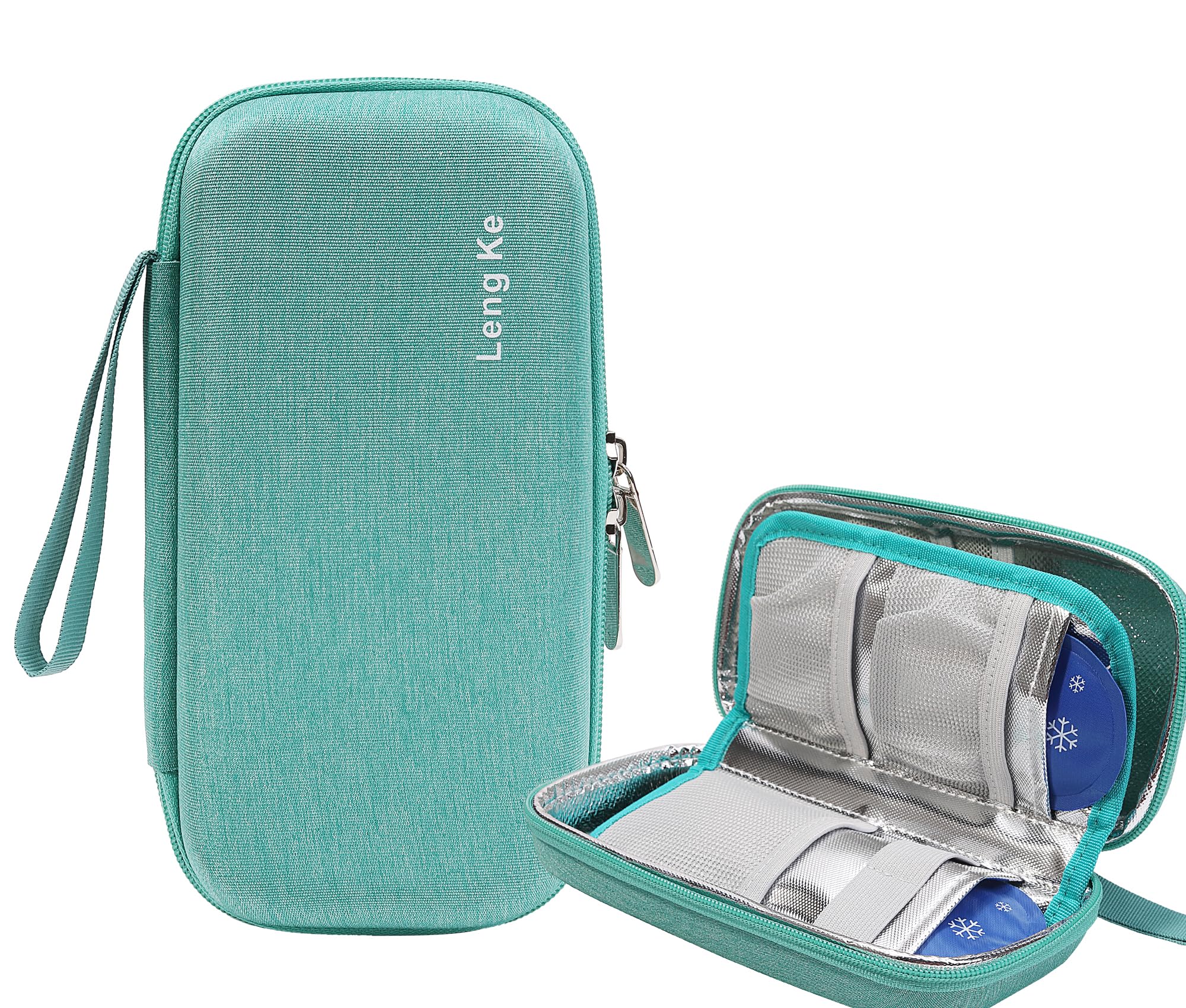 AYVANBER Hard Shell Insulin Cooler Travel Case for Diabetic Organize Medication Insulated Cooling Bag with 2 Reusable Gel Ice Pack for Insulin Pen While Traveling and Other Supplies (Green)