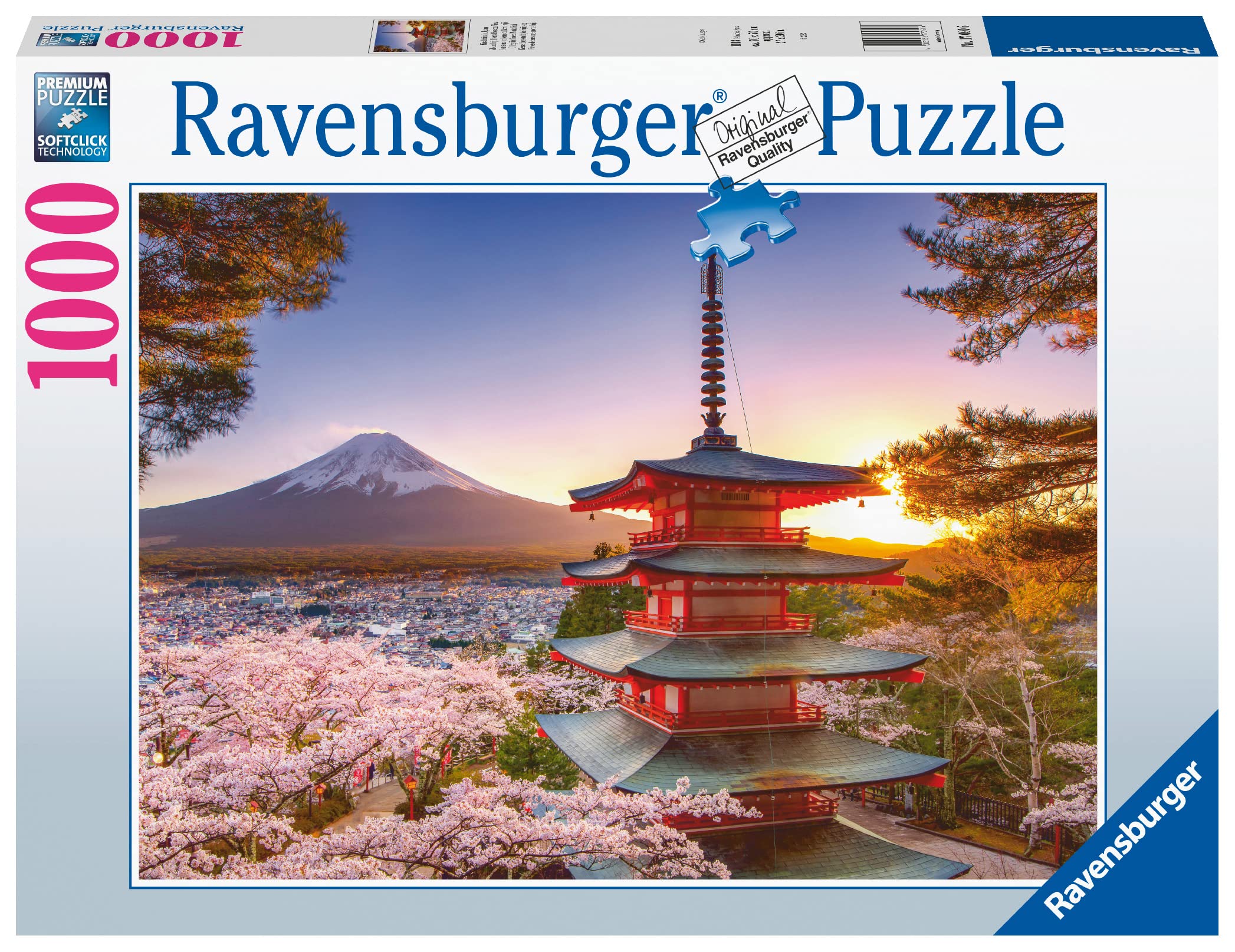 Ravensburger Mount Fuji Cherry Blossom View 1000 Piece Jigsaw Puzzle for Adults and Kids Age 12 Years Up