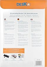 Deskit A4 Laminating Pouches Gloss 250 Micron 30 Sheets Clear view 3