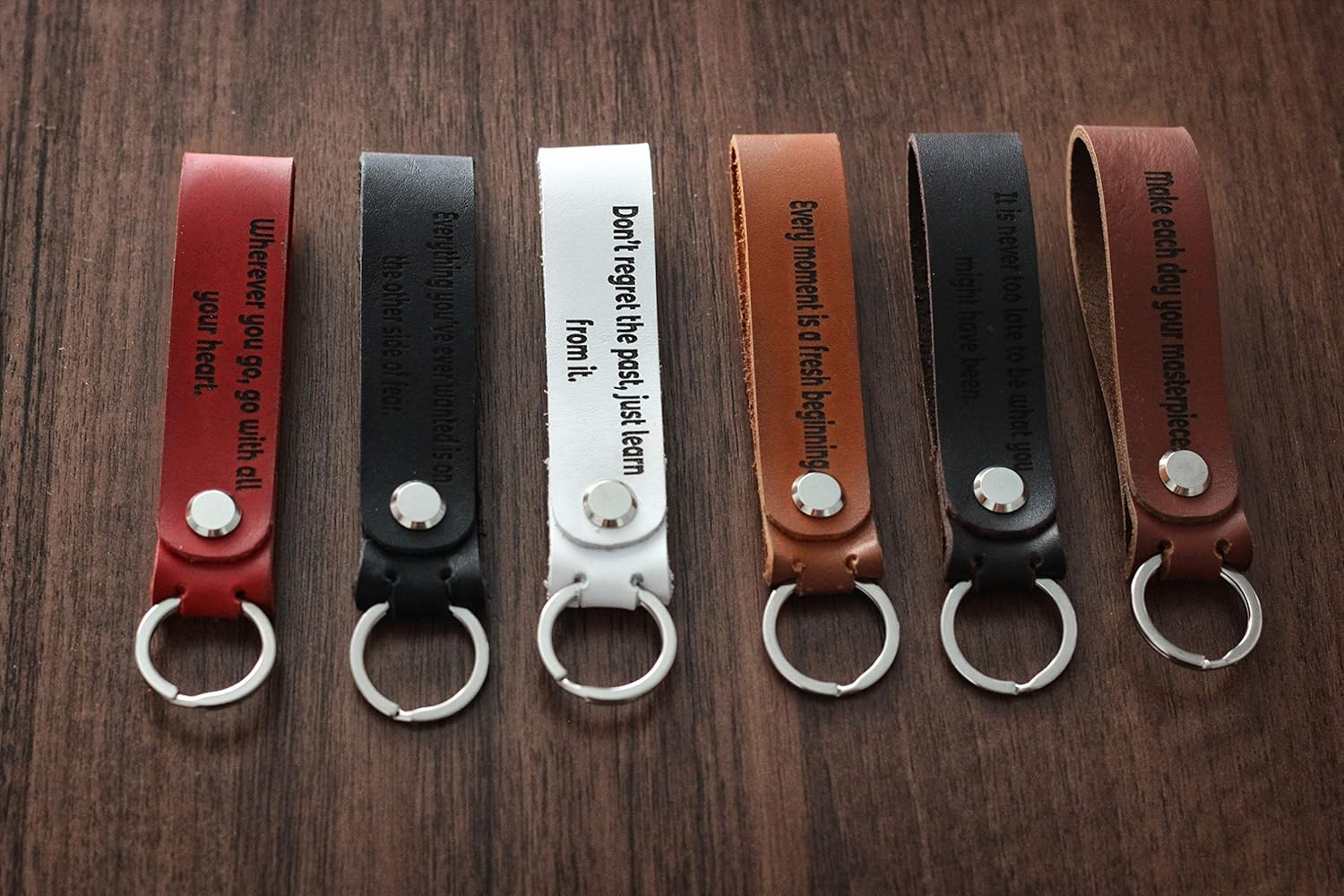 Personalized Leather Custom Text Keychain, Monogrammed Keychain Amazon