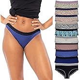 Sexy Basics Women’s Bikini Brief Lace Panties | Ultra-Smooth Micro Fiber Nylon Spandex Hi Cut Bikinis-Pack of 10
