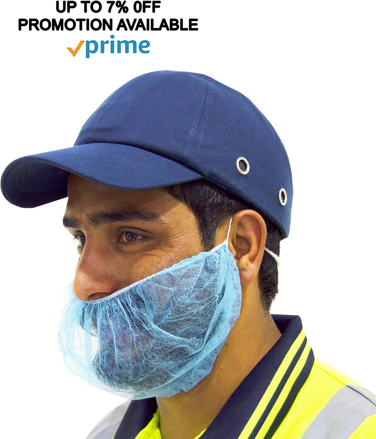 ABC Pack of 100 Blue Polypropylene Beard Covers 18". Disposable Beard Guards. Industrial Grade Beard Net Protectors. Honeycomb Beard Nets. Facial Hair Covering. Breathable & Lightweight. Wholesale. - - 