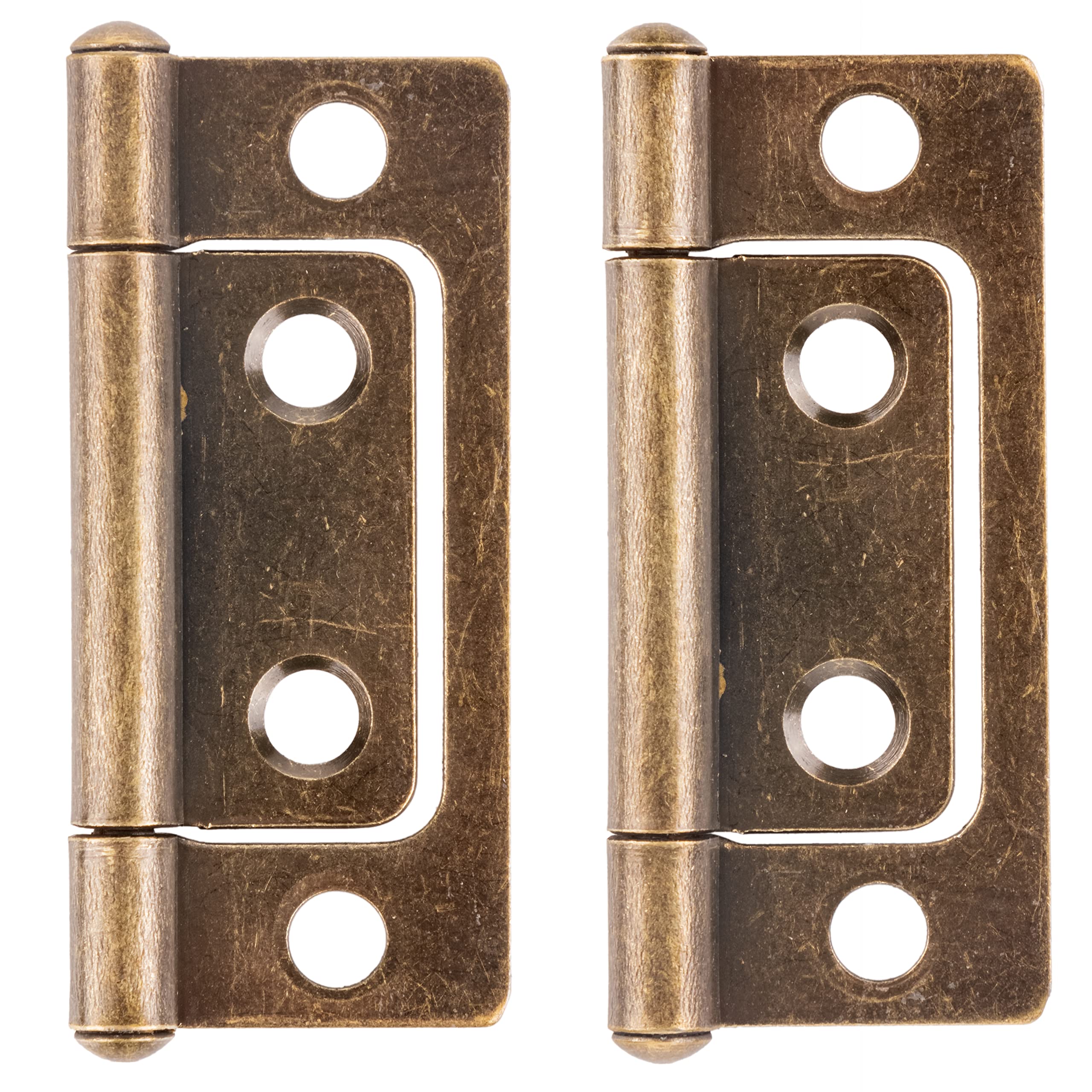 Photo 1 of Antique Brass Non-Mortise Hinges - 2" x 11/16" - Pack of 2 - Cabinet Door Hinges - NH1-SAB