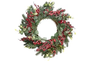 LIDY Christmas Wreaths for Front Door 21in - Large Red Berry Wreath for Christmas Home Decor & Outdoor | Winter Wreaths for Front Door Outside | Cabinet Wall Holiday Decor | House Warming Gifts New Home