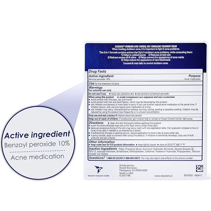 clearasil 10 benzoyl peroxide