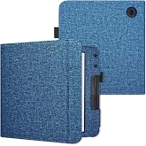 JKhandy Case for Kobo Libra Colour (Model:N428, 2024 Release), Protective PU Leather Cover Magnetic Closure, Navy Blue