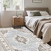 5x7 Non-Slip Washable Area Rug for Living Room, Bedroom & Dining Room - Durable Vintage Retro Design Carpet with Stain Resist
