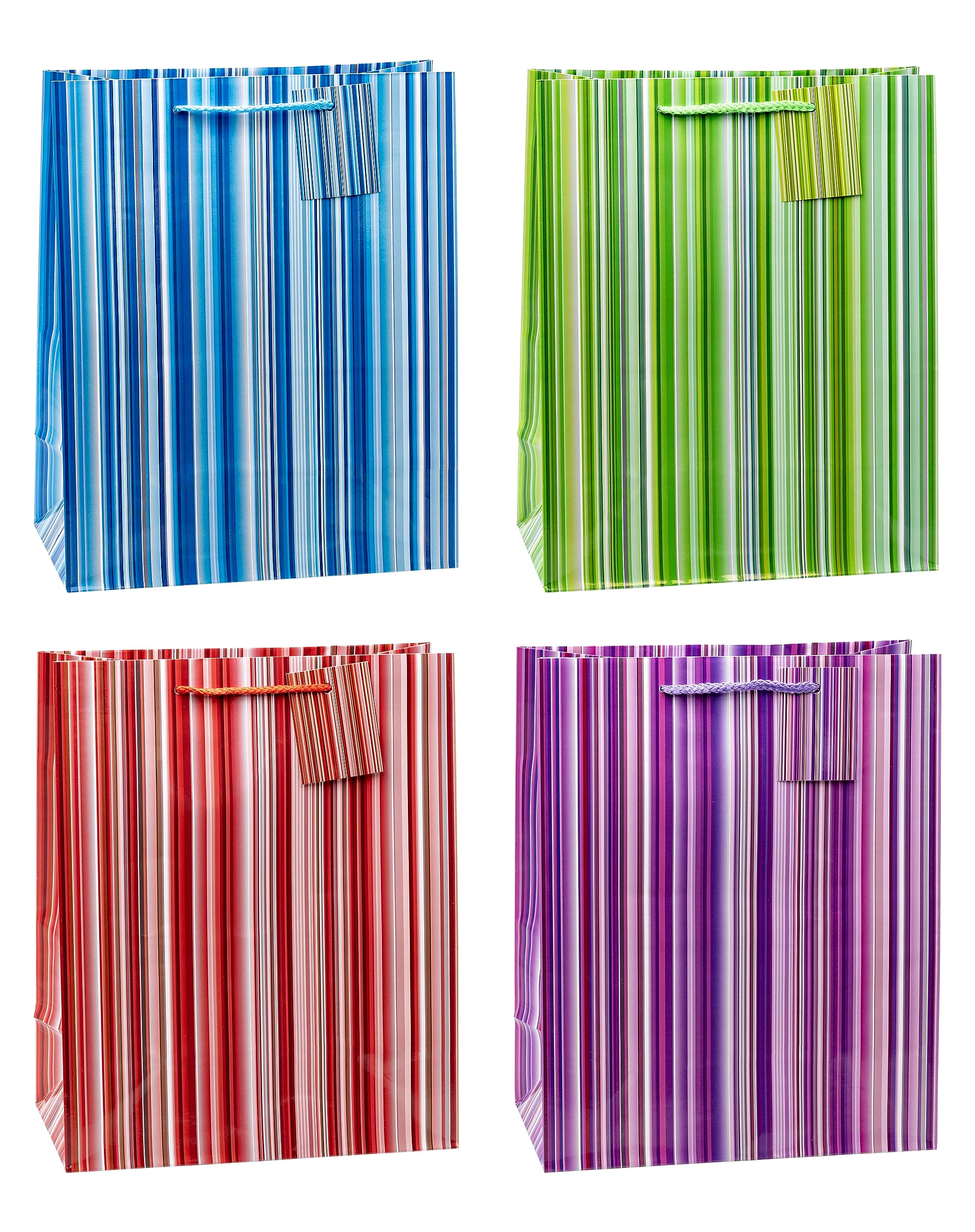 TSI 85315 gift bags Colorful Lines, Pack of 12, size: large (12,5 x 10 x 5,5 inch)