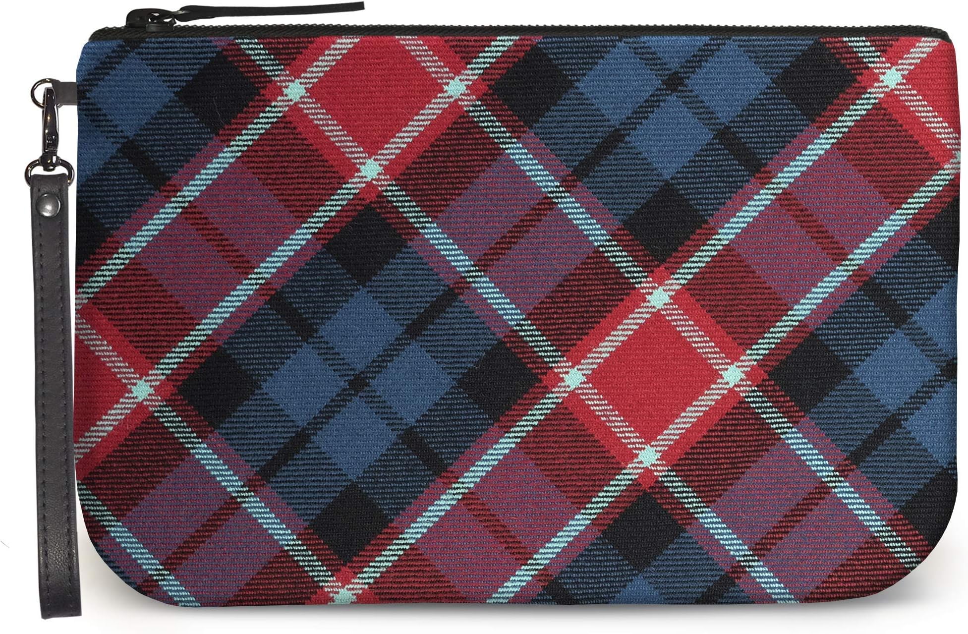Large Wristlet Bag - Graham of Menteith Tartan - Handmade in Scotland