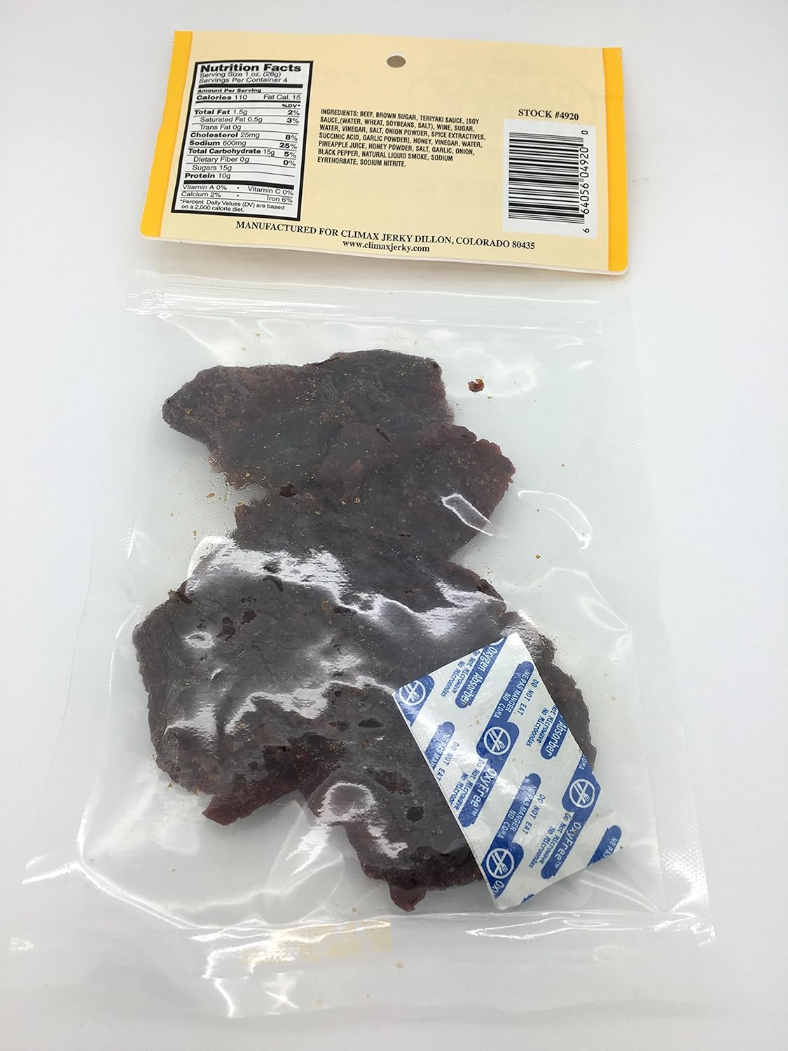 Climax Jerky Best Premium Slightly Sweet 4 OZ. Mild and Tender Honey Glazed Beef Steak Jerky from Colorado USA - Wood Smoked with Hickory Wood Buy ...